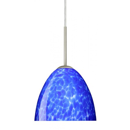 Besa Lighting-Besa Sasha II LED Pendant 1BC Blue Cloud Satin Nickel 1x6W GU24 LED-1BC-757286-LED-SN